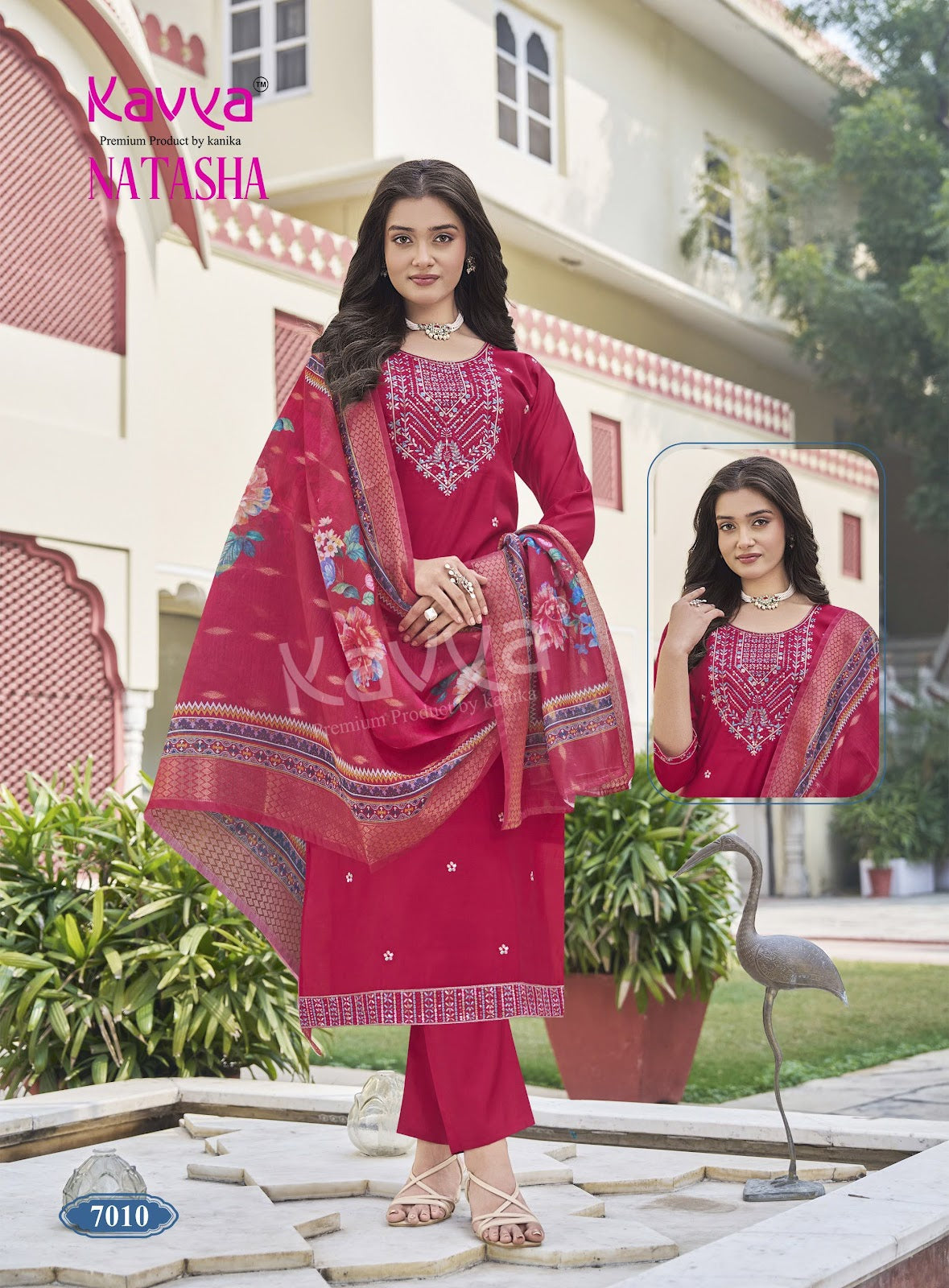 Natasha Vol 7 Kavya Roman Silk Readymade Pant Style Suits Exporter India