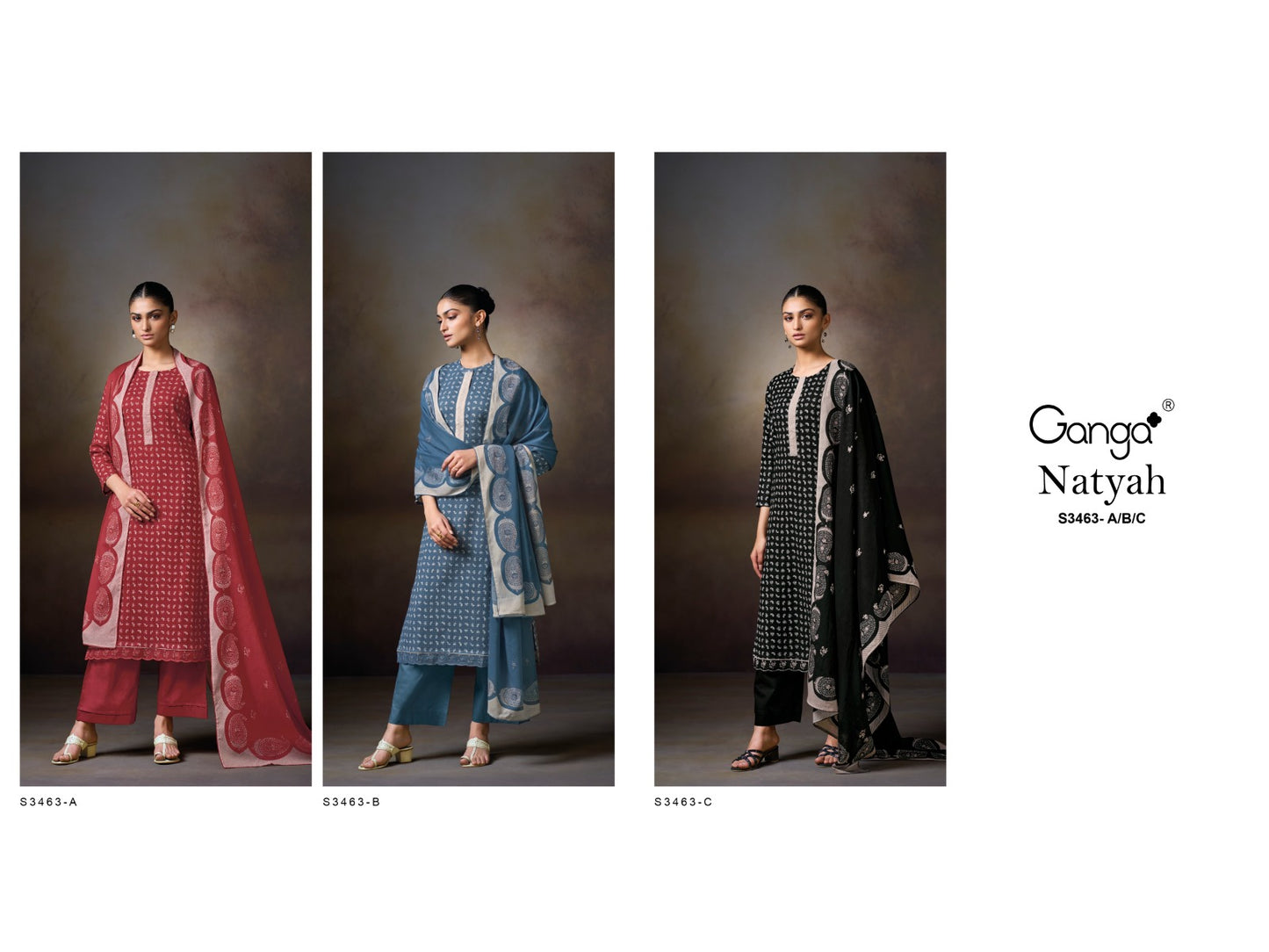 Natyah 3463 Ganga Premium Cotton Plazzo Style Suits Supplier