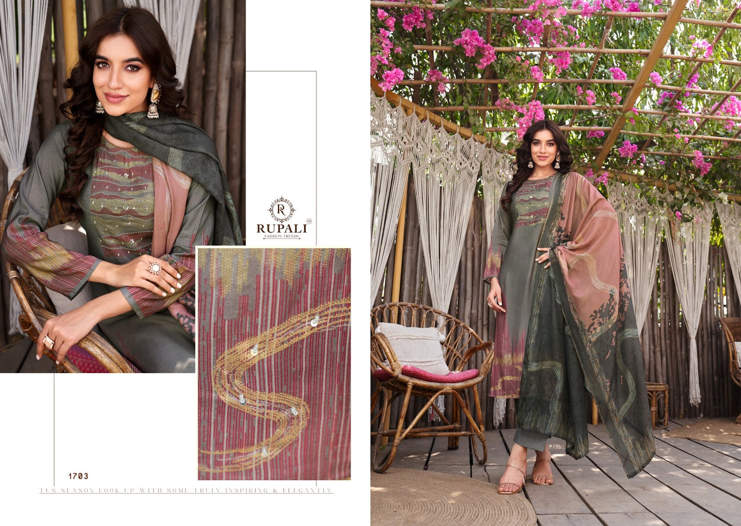 Naveli Rupali Muslin Pant Style Suits Exporter Ahmedabad