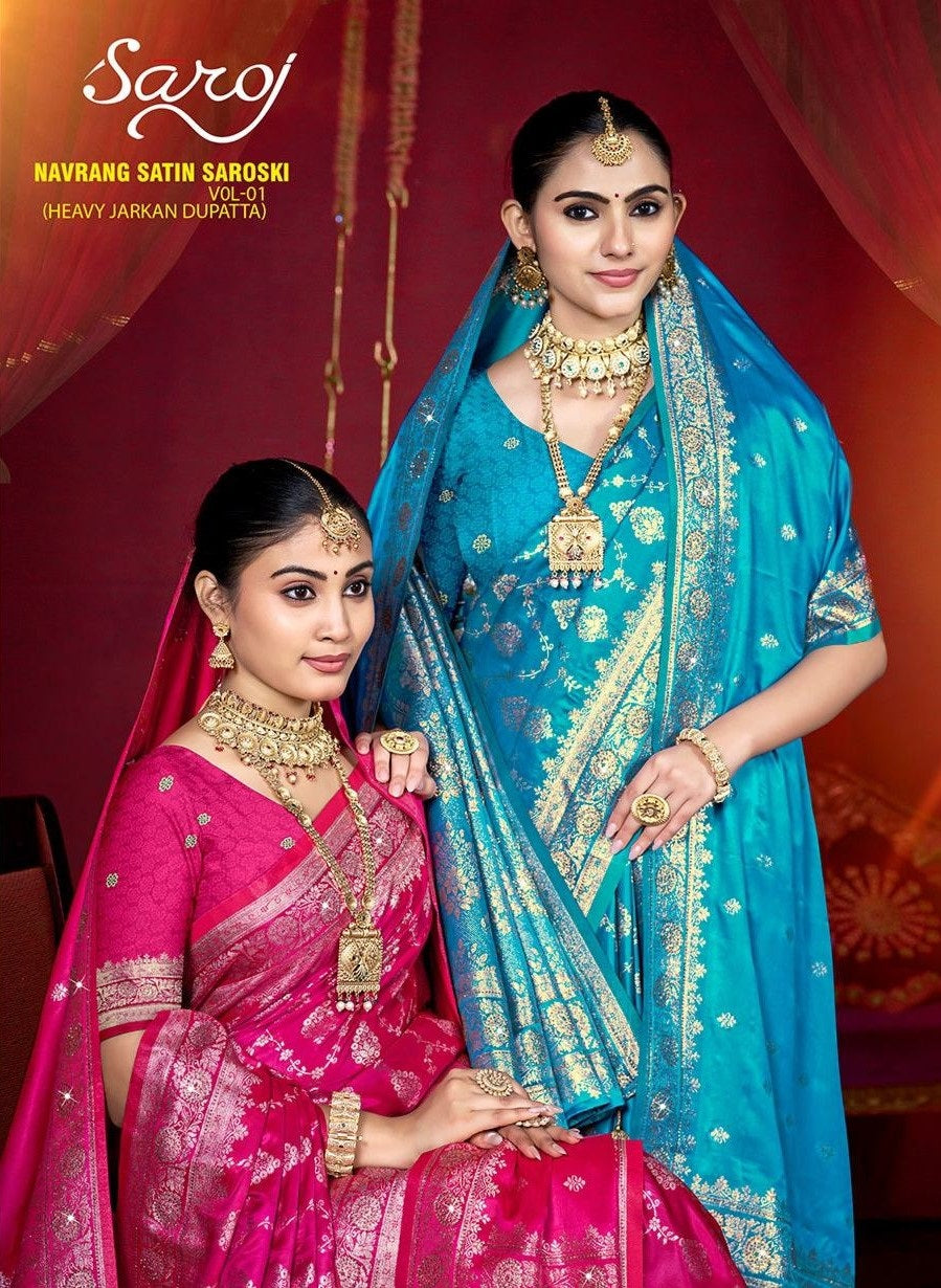 Navrang Satin Saroski Vol 1 Saroj Sarees Wholesale Price