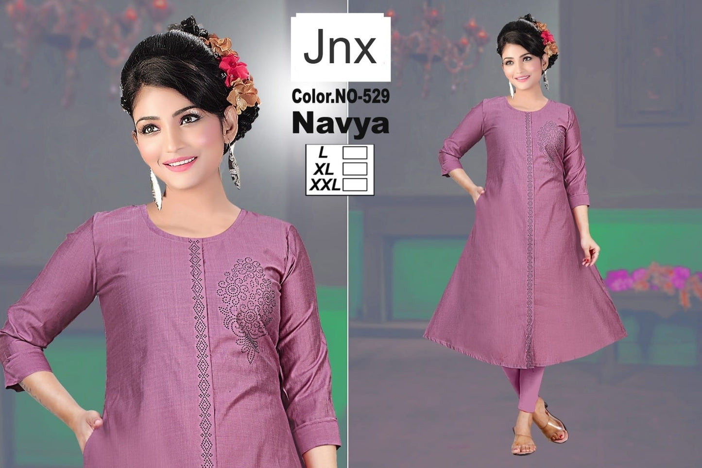 Navya 1303 Jnx Vertican Anarkali Kurtis Supplier Gujarat