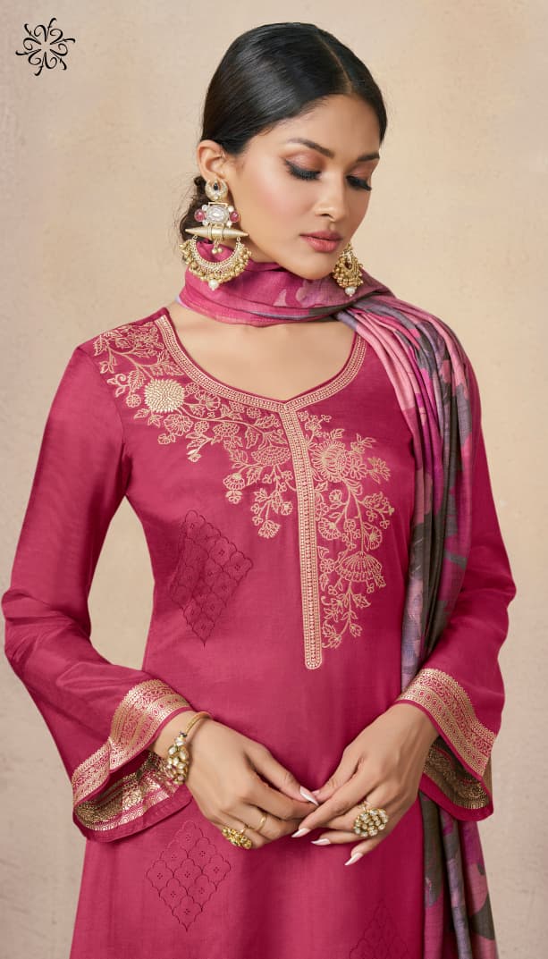 Navya 5 Kuleesh Vinay Fashion Llp Viscose Muslin Pant Style Suits Supplier India