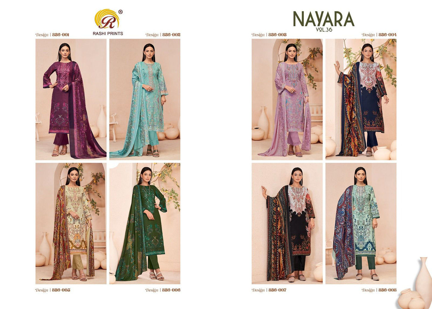 Nayara Vol 36 Rashi Prints Cambric Cotton Karachi Salwar Suits Wholesaler India