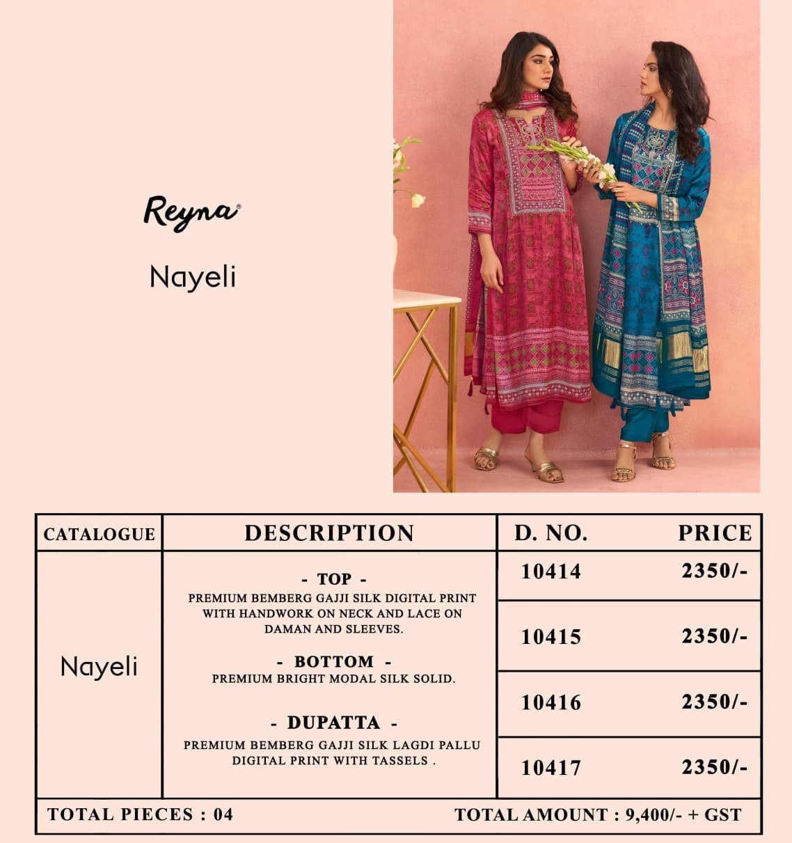 Nayeli Reyna Pant Style Suits Wholesale Price