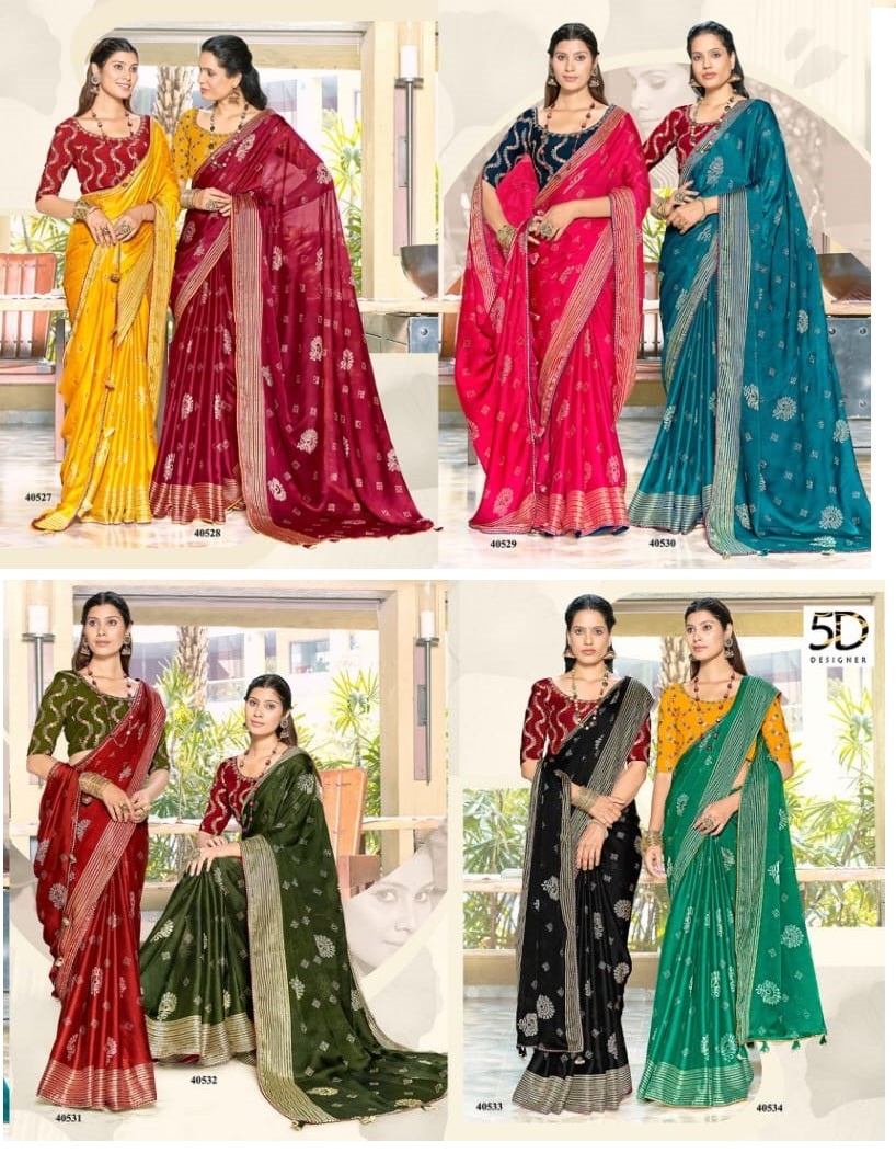 Nayka 5D Designer Chiffon Sarees Wholesaler