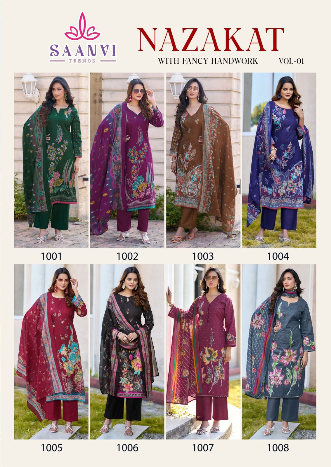 Nazakat Vol 1 Saanvi Heavy Cotton Karachi Salwar Suits Wholesale Price