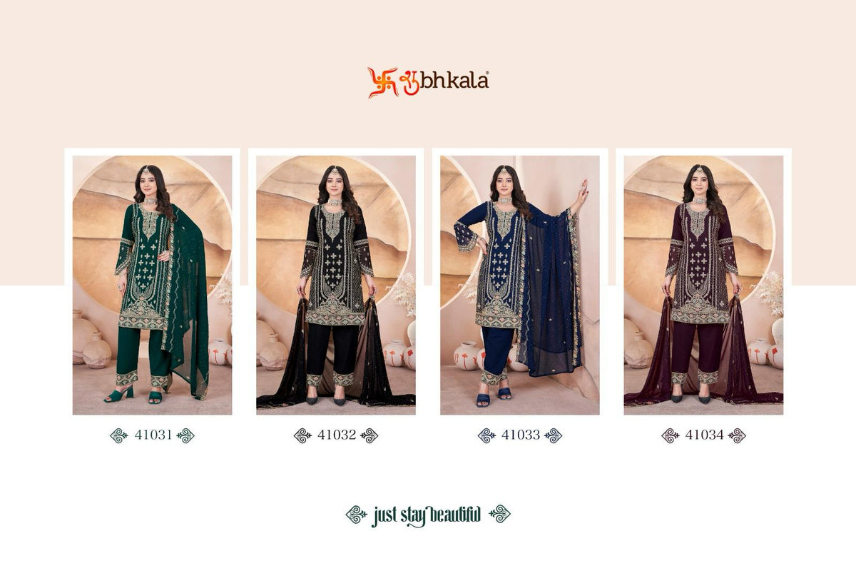 Nazakat Shubhkala Georgette Readymade Suits Wholesaler Gujarat