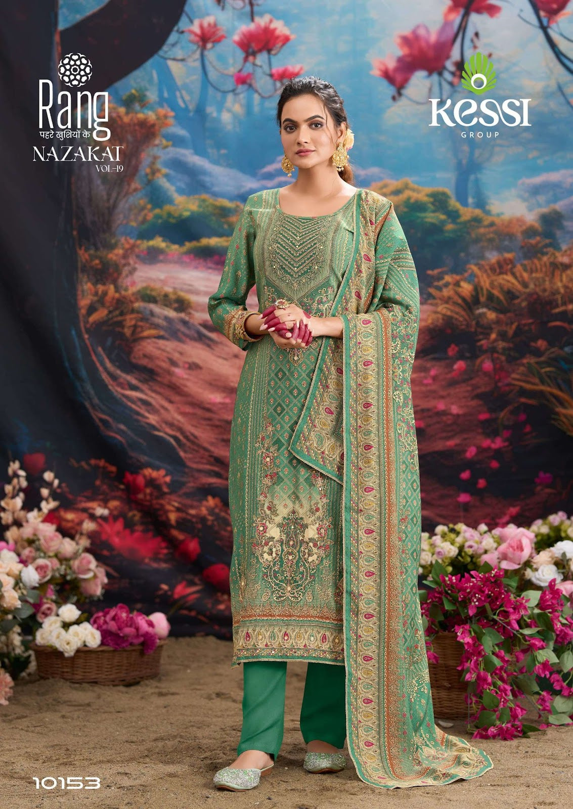 Nazakat Vol 19 Kessi Rang Muslin Pant Style Suits Supplier Gujarat