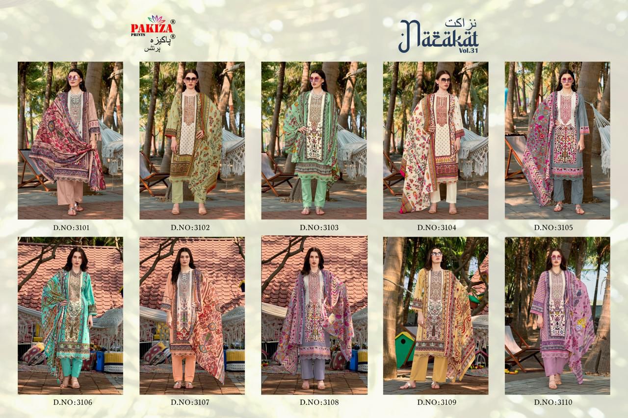 Nazakat Vol 31 Pakiza Prints Lawn Cotton Karachi Salwar Suits