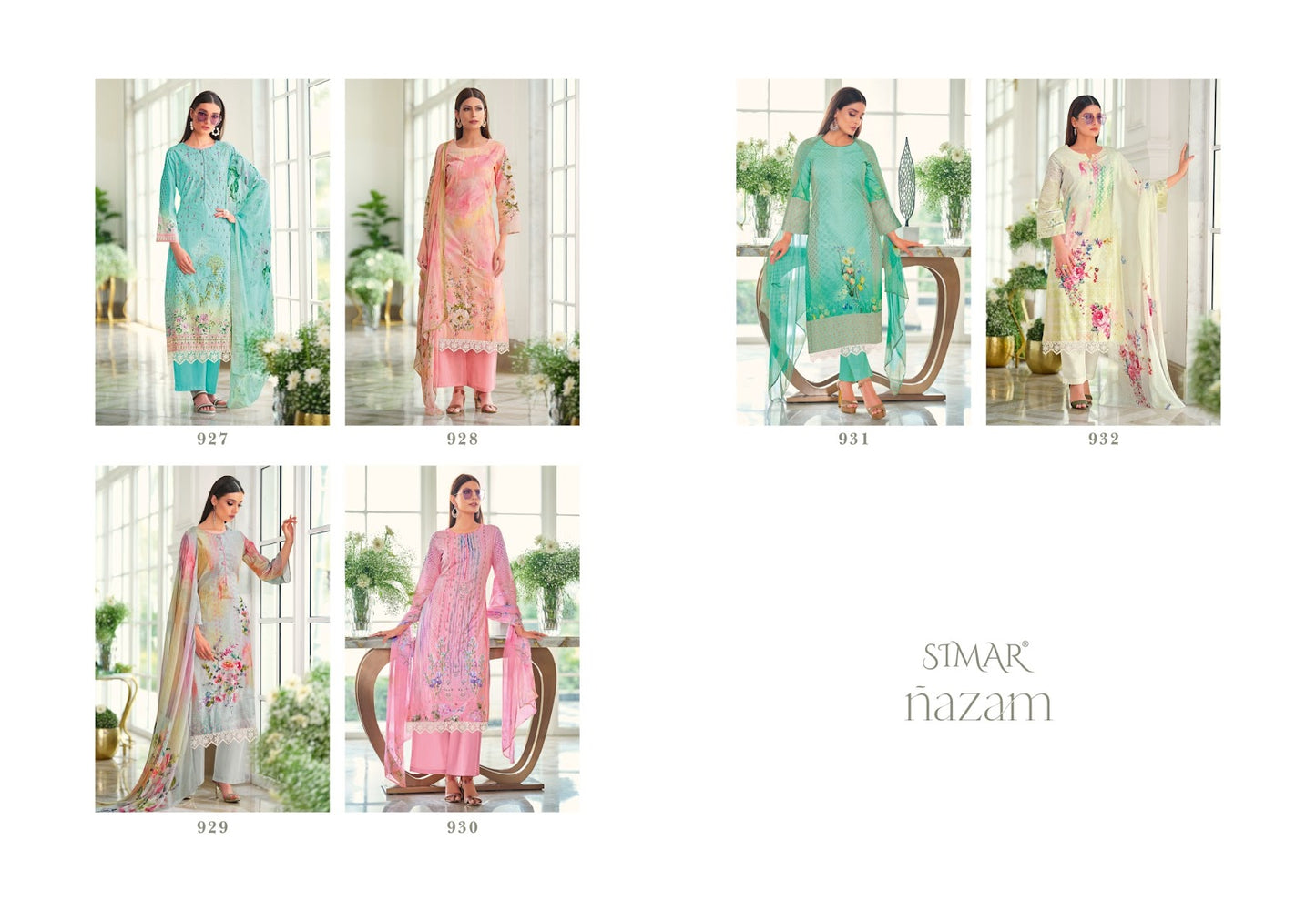Nazam New Simar Glossy Linen Cotton Plazzo Style Suits Exporter
