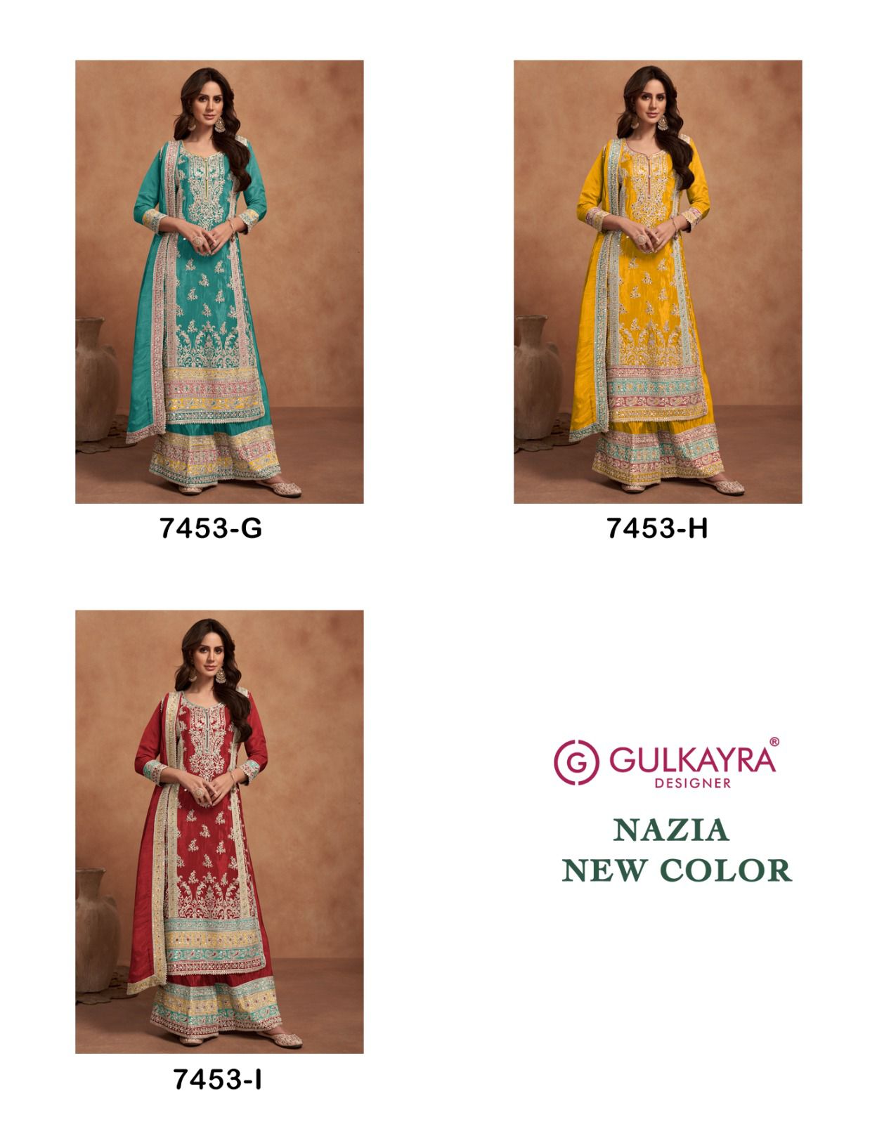 Nazia Colour 7453 Ghi Gulkayra Designer Silk Readymade Suits Manufacturer Gujarat