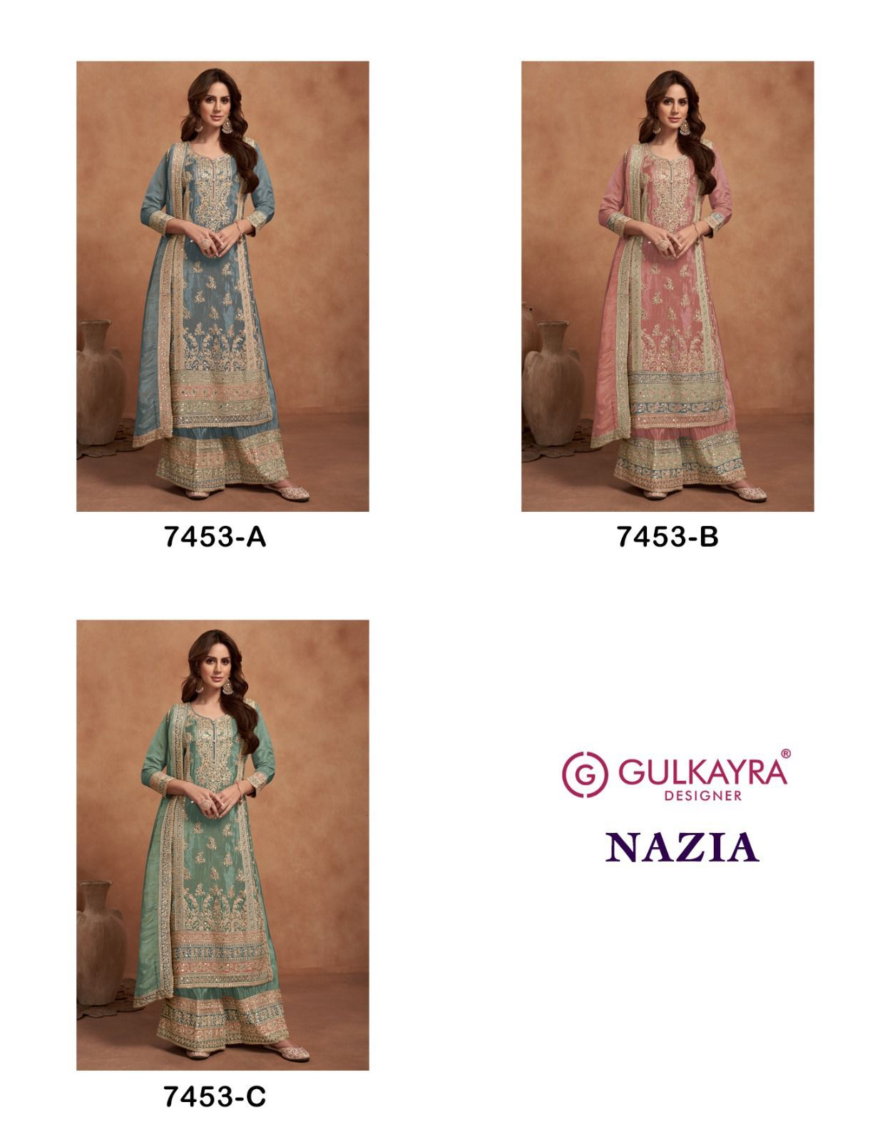 Nazia Gulkayra Designer Simmer Readymade Suits Supplier Gujarat