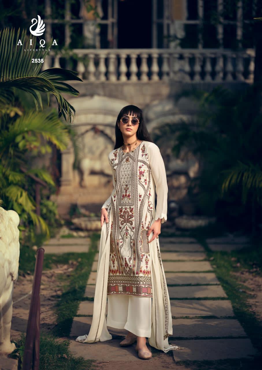 Nazm Aiqa Muslin Silk Pakistani Salwar Suits Supplier Gujarat