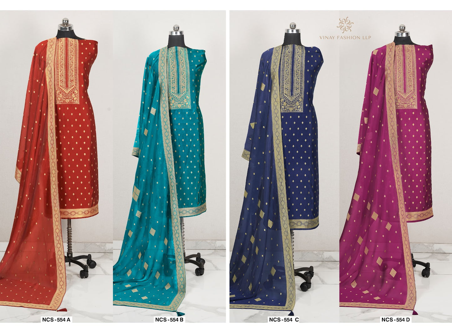 Ncs-554 Vinay Fashion Llp Dual Tone Pant Style Suits Supplier