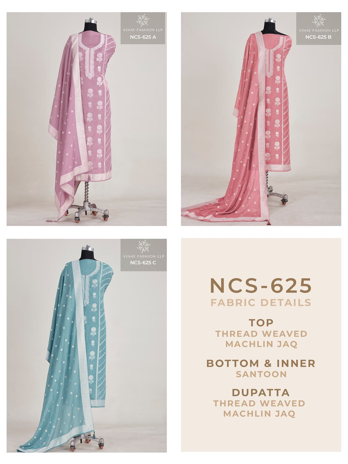 Ncs-625 To Ncs-626 Vinay Fashion Llp Thread Salwar Suits Wholesale Price