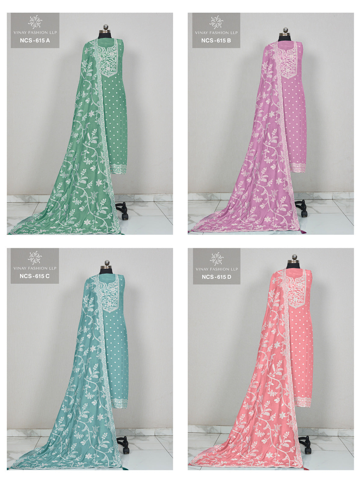 Ncs 615 Vinay Fashion Llp Muslin Jacquard Salwar Suits Wholesaler Gujarat