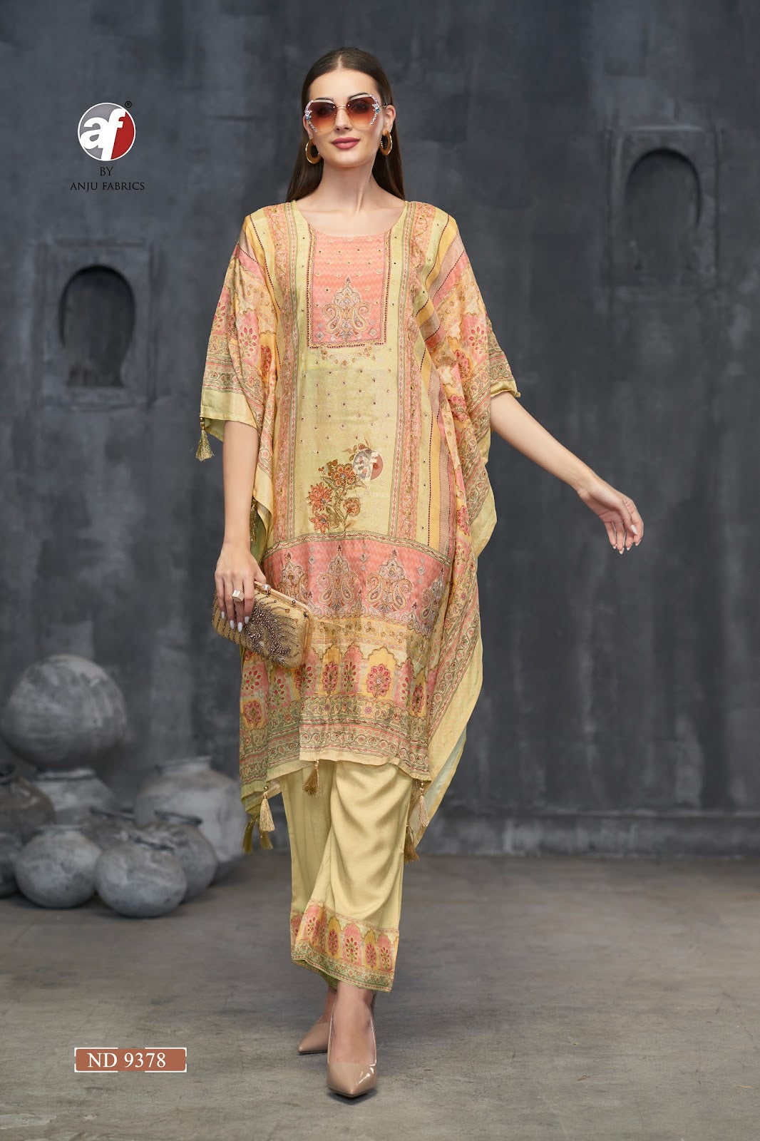 Nd 9378 Af Viscose Kaftan Pant Set Supplier Ahmedabad