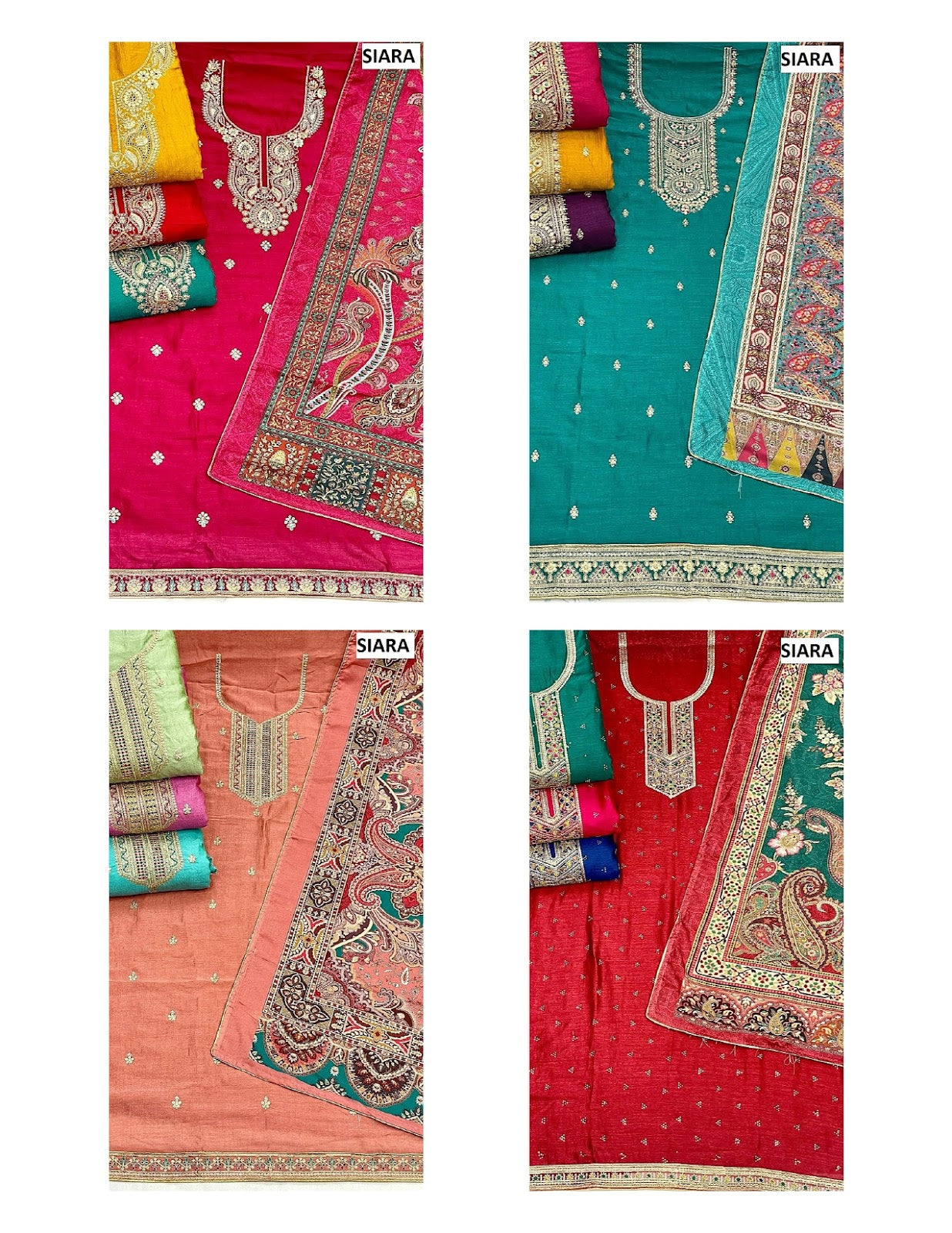 Neck Work 08 Siara Vichitra Silk Salwar Suits Supplier Ahmedabad