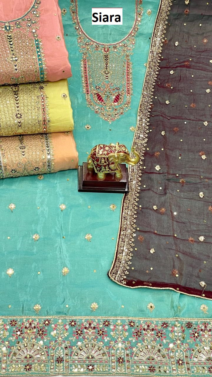 Neck Work 15 Siara Viscose Simmer Salwar Suits Wholesaler India