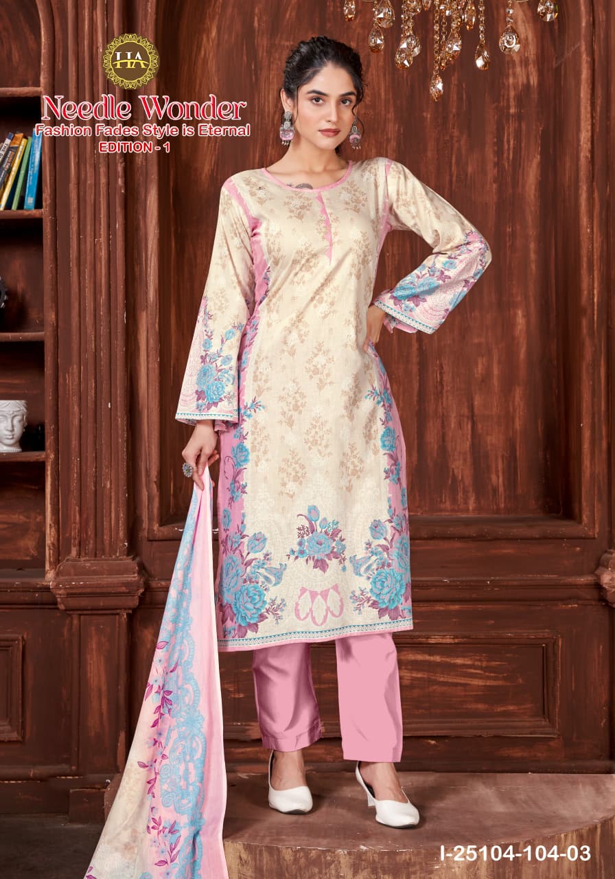 Needle Wonder Edition 1 Harshit Fashion Cambric Karachi Salwar Suits Wholesale