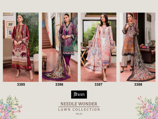 Needle Wonder Lawn Collection Vol 2 Jihan Cotton Pakistani Patch Work Suits
