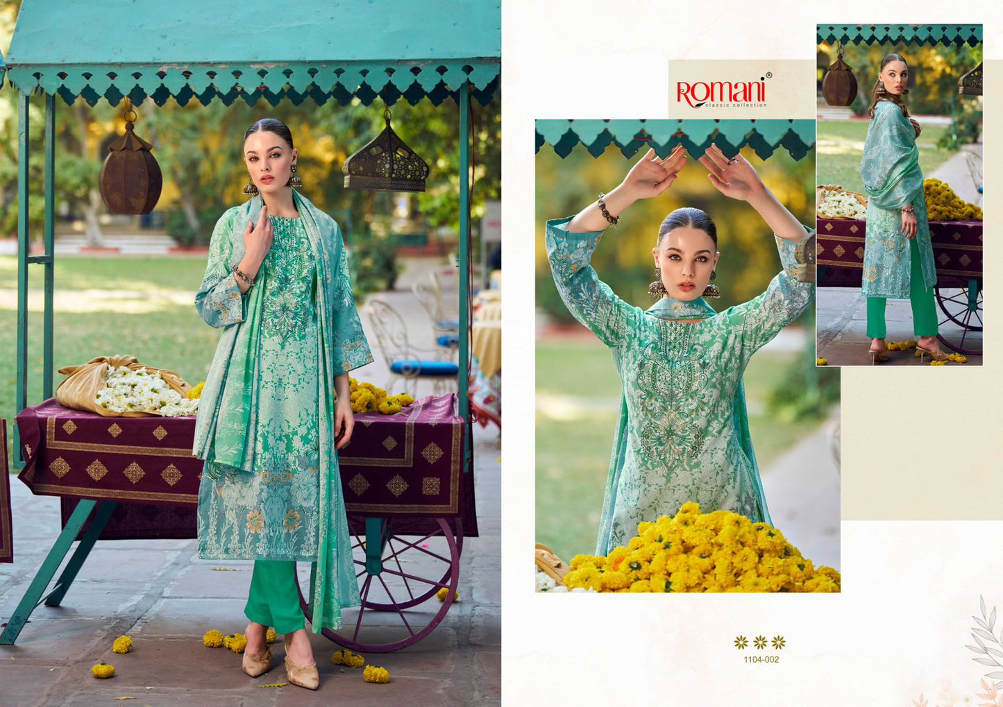 Needle Wonder Romani Cotton Karachi Readymade Suits Supplier