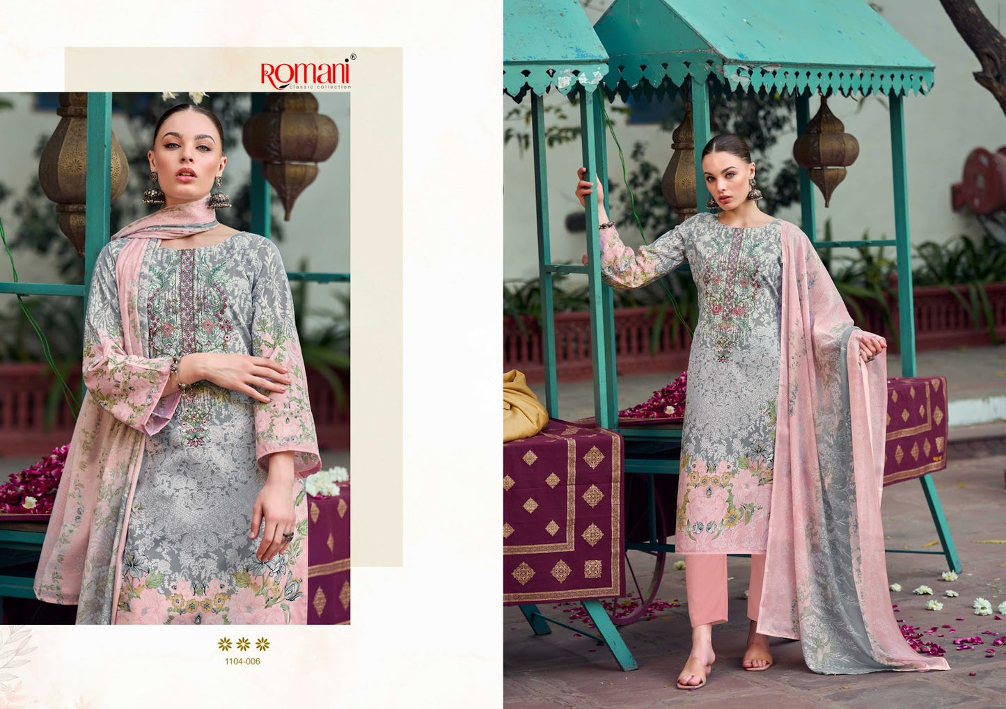 Needle Wonder Romani Soft Cotton Karachi Salwar Suits Supplier India