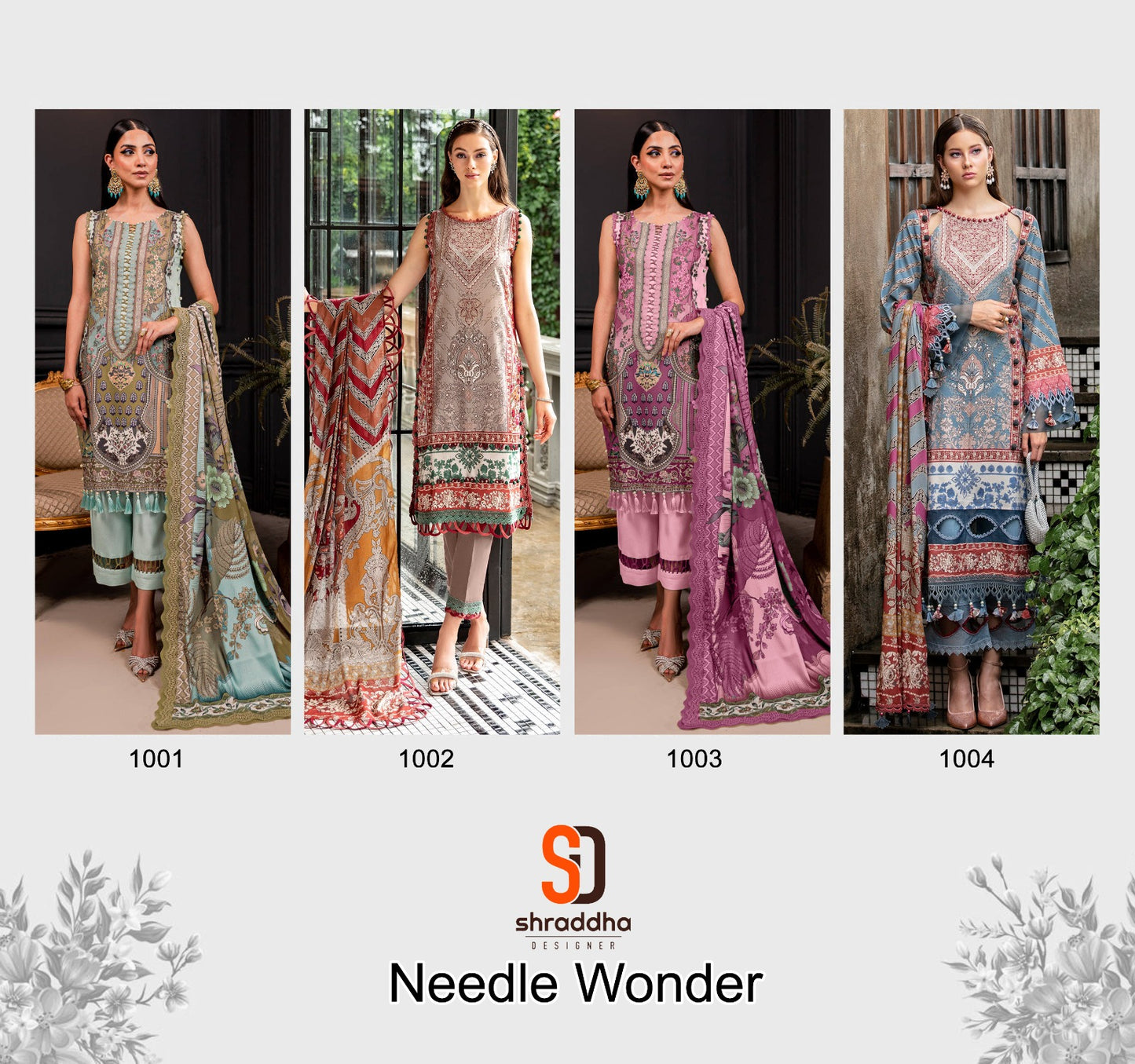 Needle Wonder Shraddha Designer Lawn Cotton Karachi Salwar Suits Wholesaler