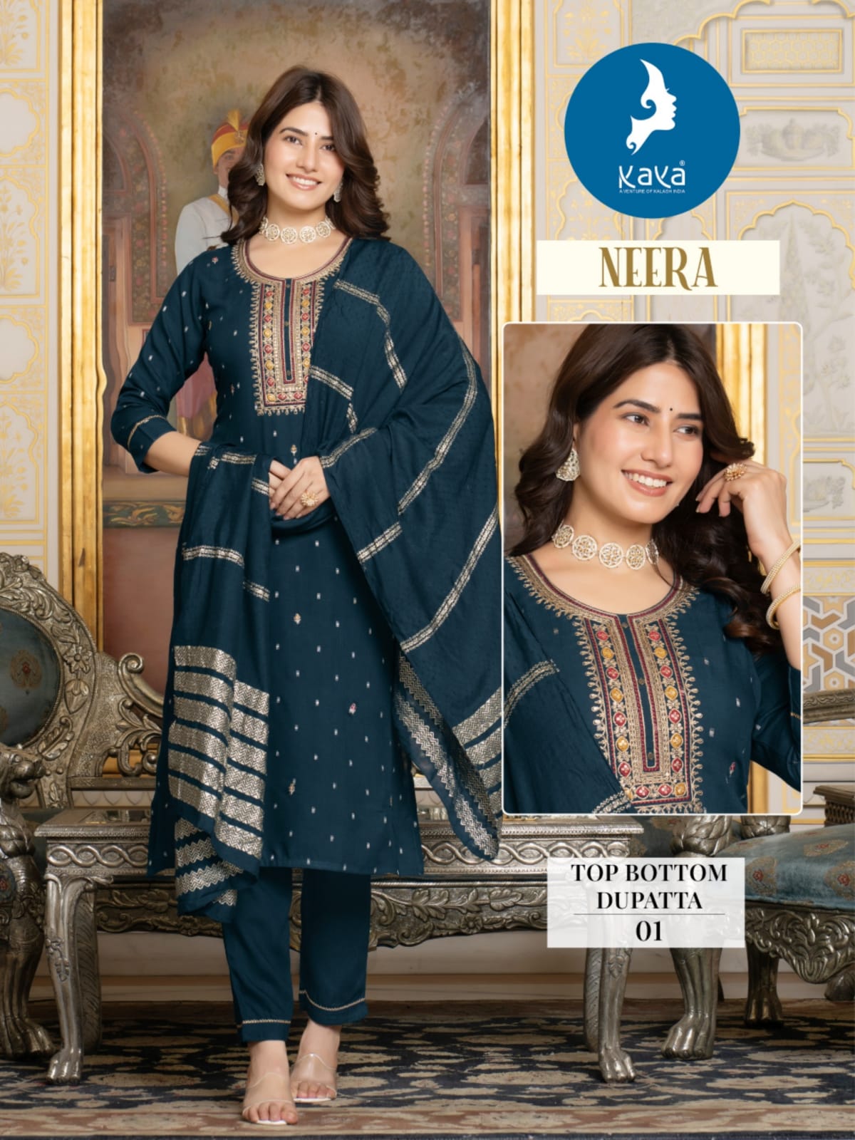 Neera Kaya Rayon Readymade Pant Style Suits Exporter Ahmedabad
