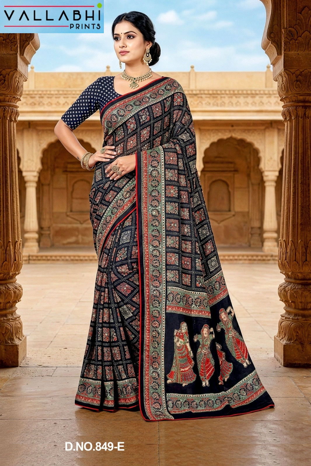 Neev Vallabhi Prints Georgette Sarees Supplier India
