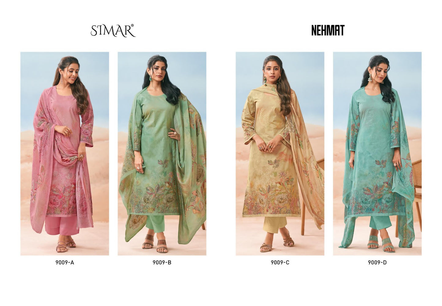 Nehmat Simar Lawn Cotton Pant Style Suits Exporter Ahmedabad