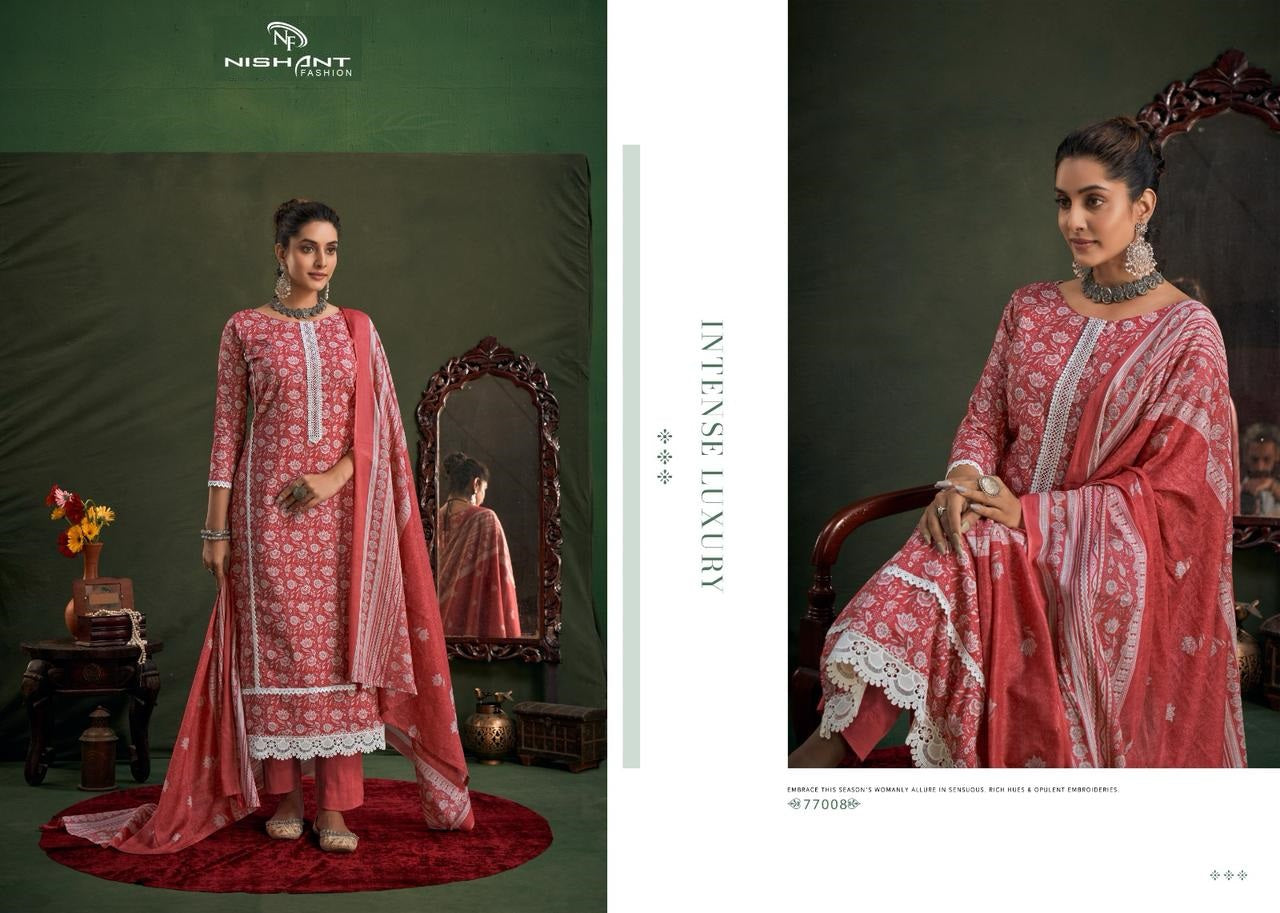 Nessa Nishant Fashion Pure Lawn Pant Style Suits Exporter