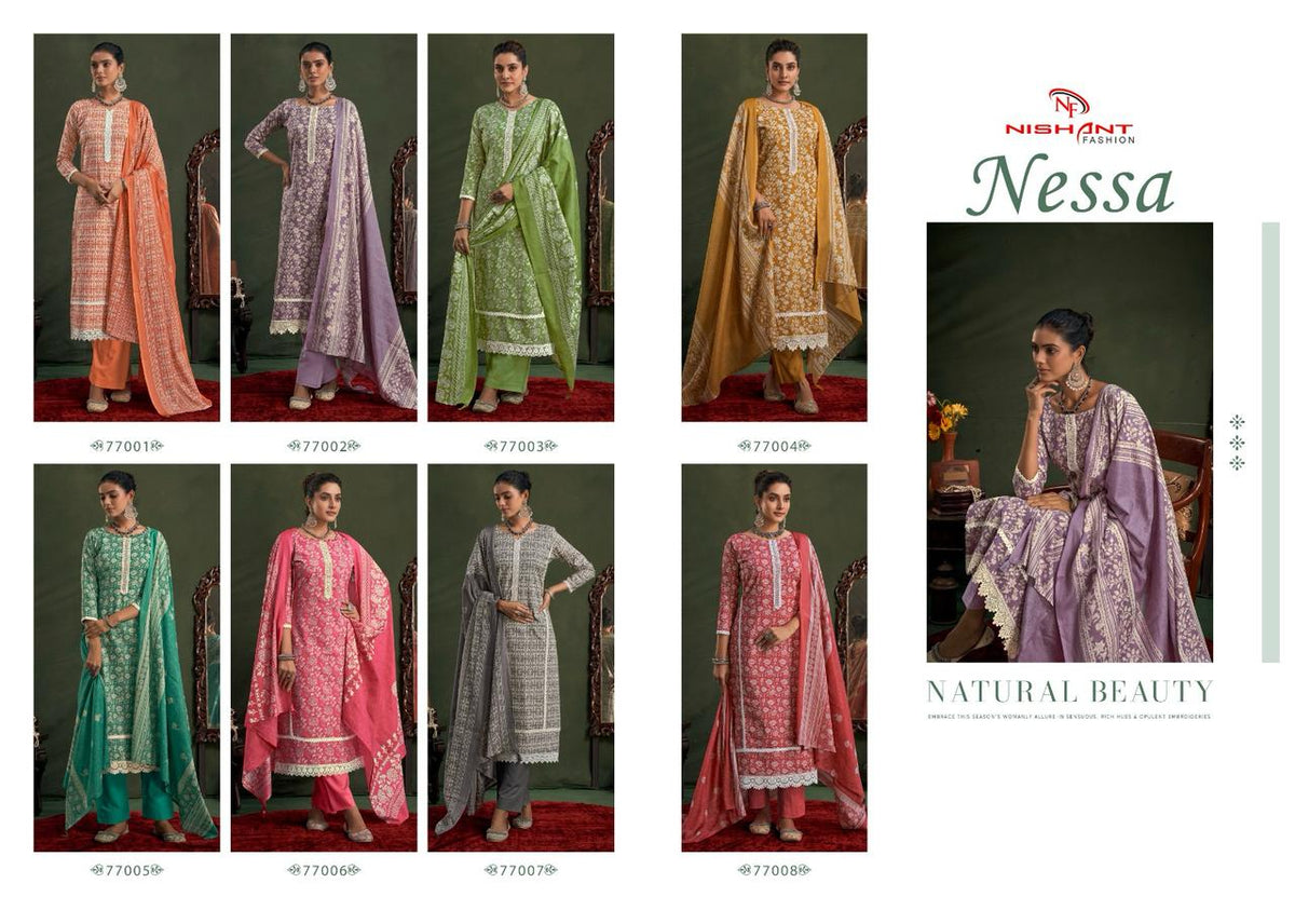 Nessa Nishant Fashion Pure Lawn Pant Style Suits Exporter