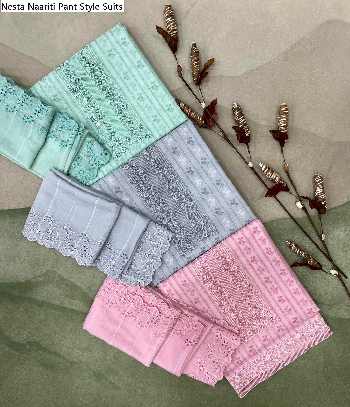 Nesta Naariti Pure Linen Pant Style Suits Supplier