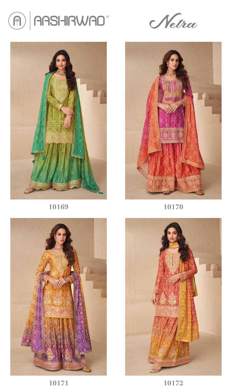 Netra Aashirwad Creation Chinon Readymade Suits Manufacturer
