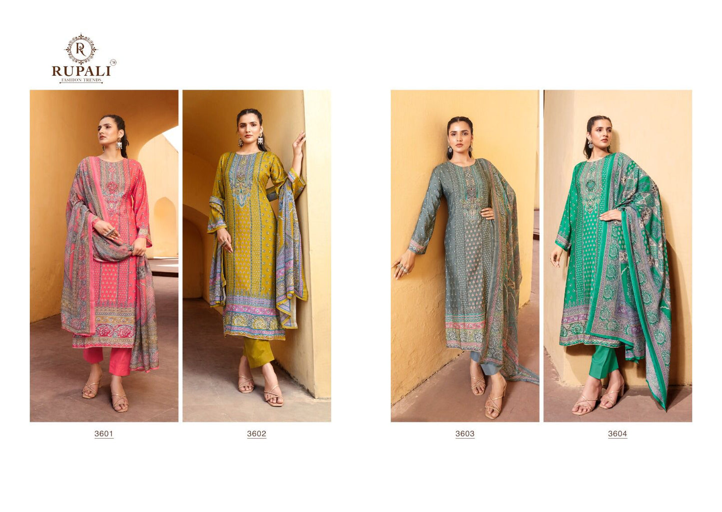 Netra Rupali Viscose Muslin Pant Style Suits Wholesale Rate