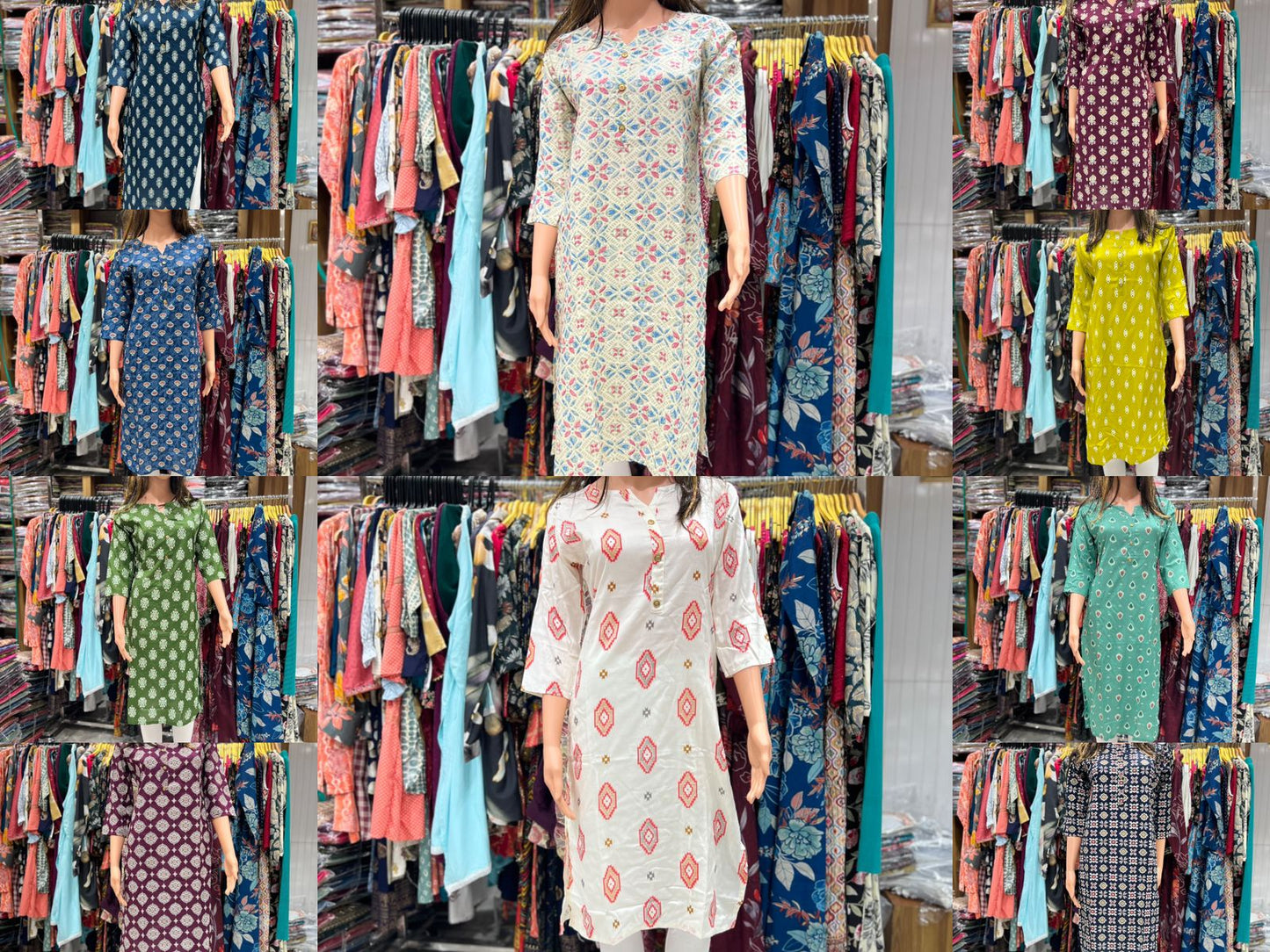 New 0905 Blue Hills Rayon 14Kg Knee Length Kurtis Wholesaler India
