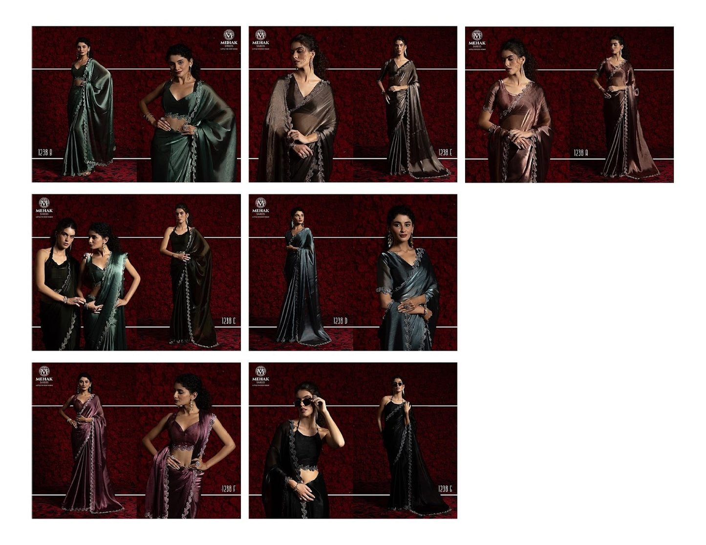 New 1238A To 1238G Mehak Chiffon Sarees Wholesale Rate