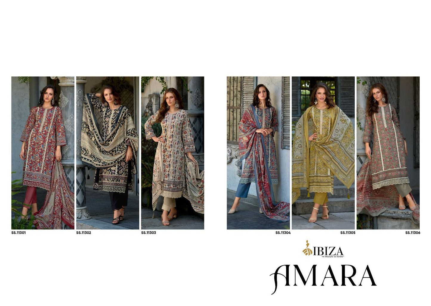 New Amara Ibiza Cambric Cotton Pant Style Suits Wholesaler Gujarat