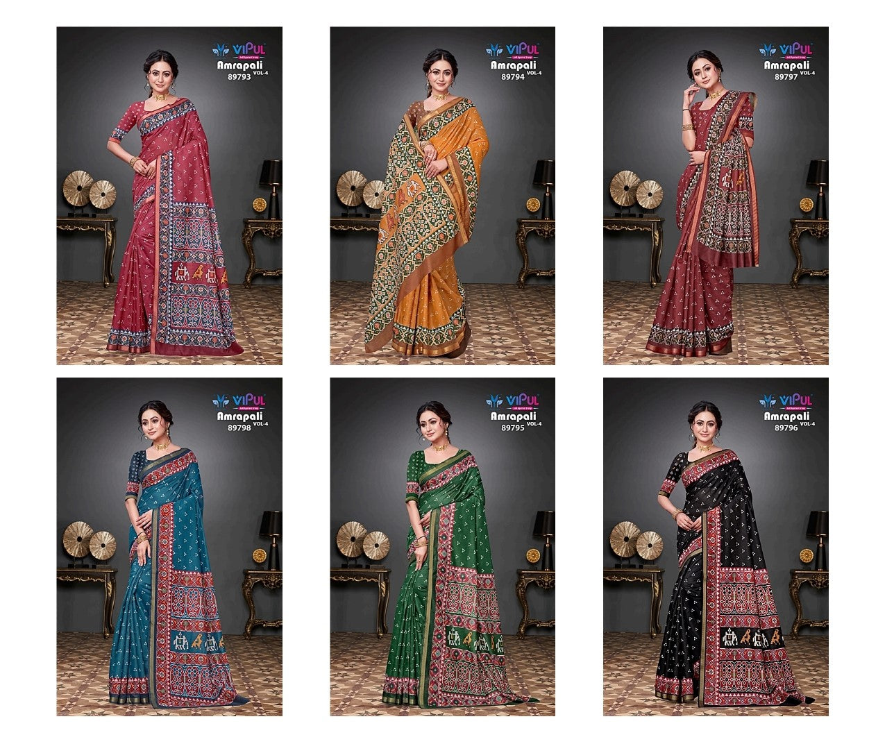 New Amrapali Vol 4 Vipul Cotton Sarees Wholesale Rate