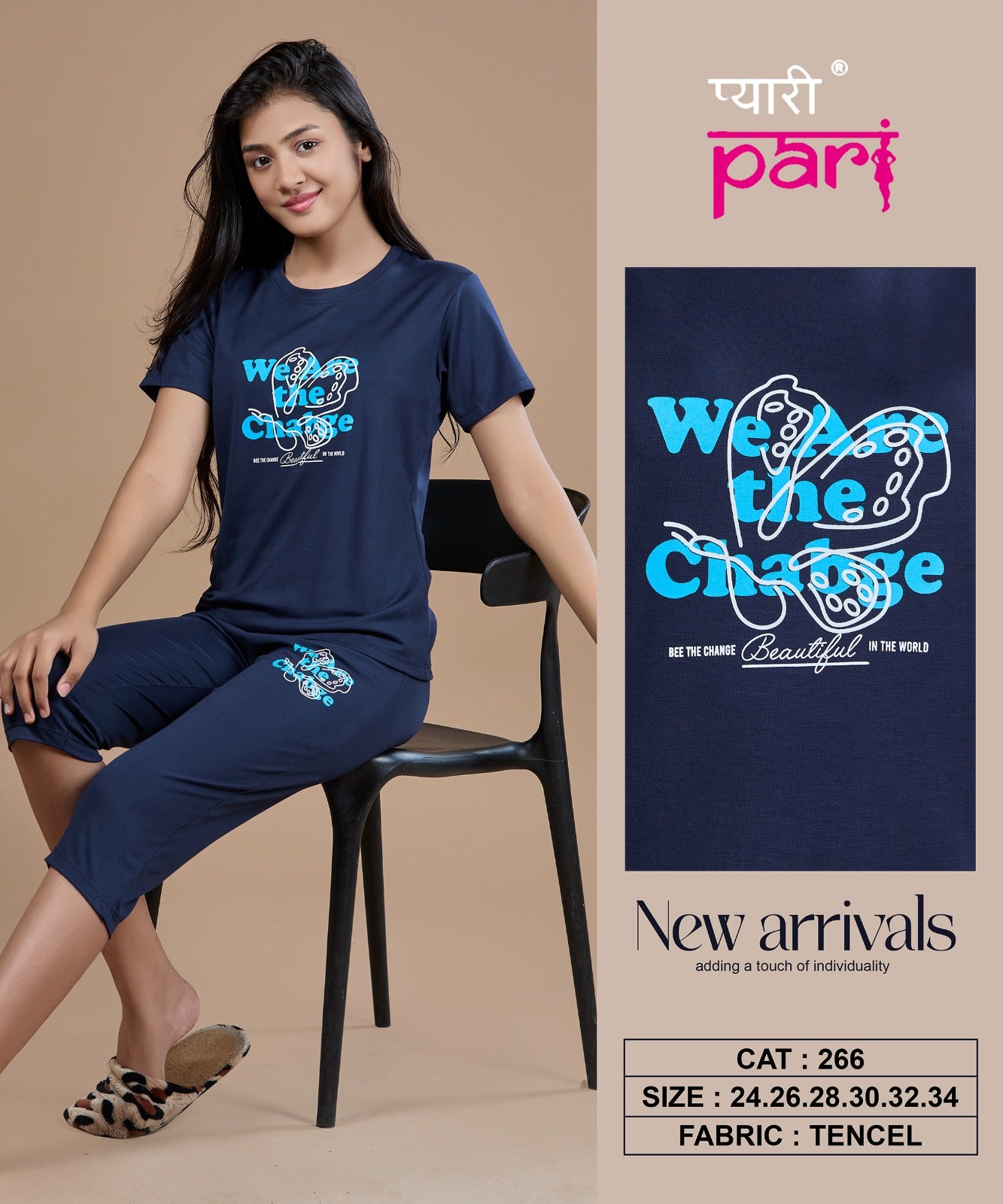 New Cat 266 Pyari Pari Lycra Tencil Girls Capri Night Suits Manufacturer Ahmedabad