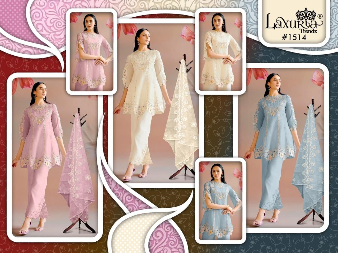 New Colour 1514 Laxuria Trendz Vichitra Pakistani Readymade Suits Manufacturer