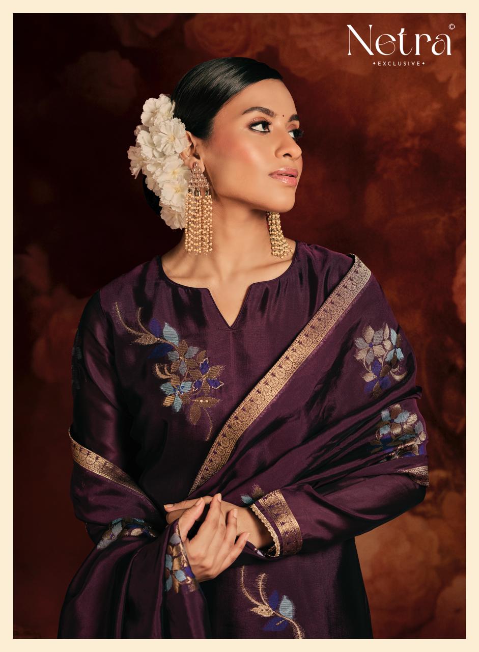 New Evania Netra Woven Silk Pant Style Suits Wholesaler India