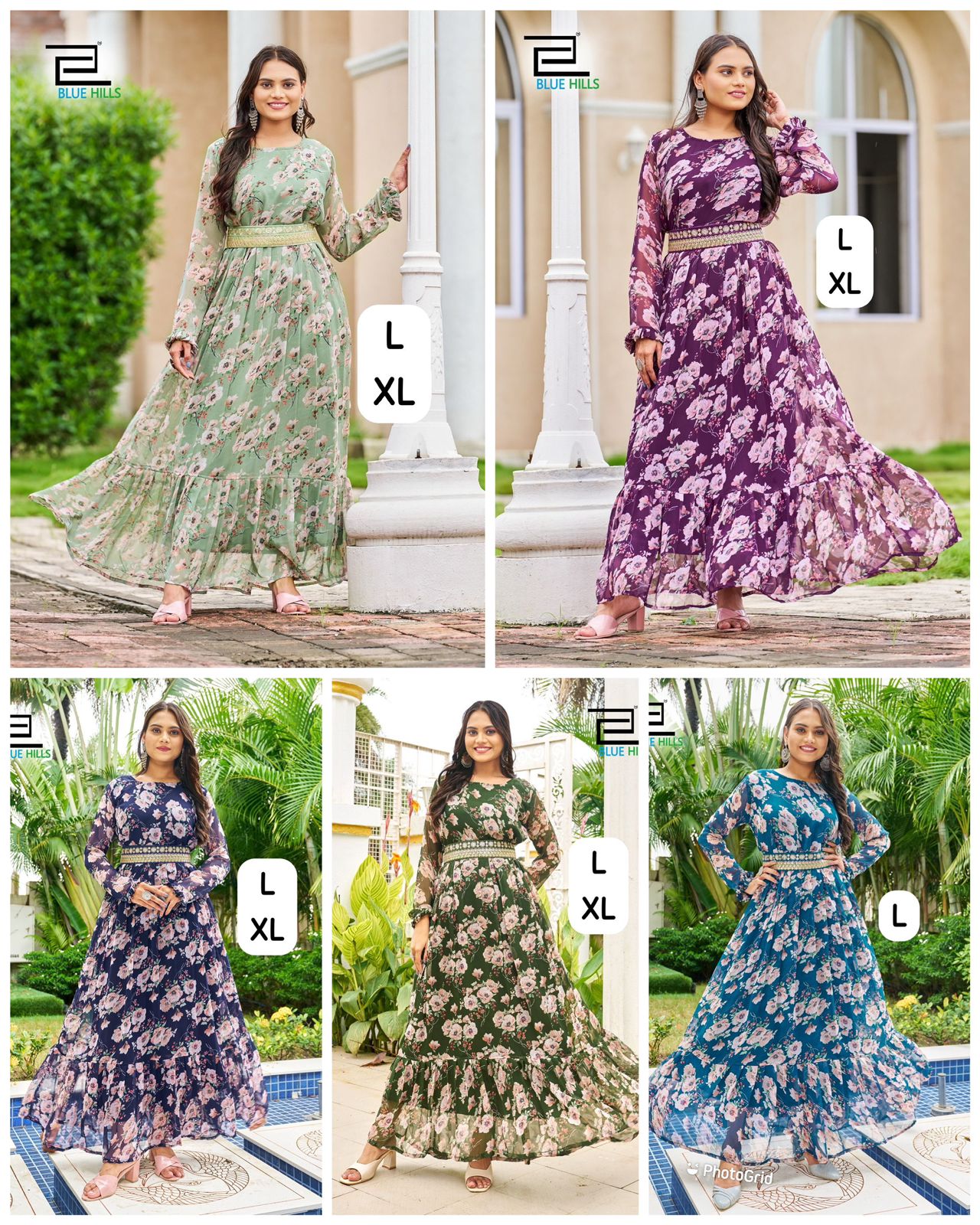 New Expression Bluehills Georgette One Piece