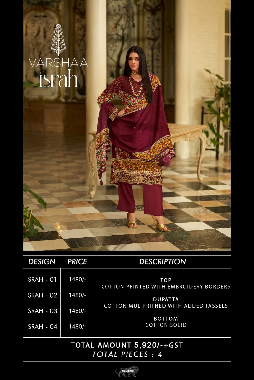 New Israh Varshaa Cotton Pant Style Suits Supplier Gujarat