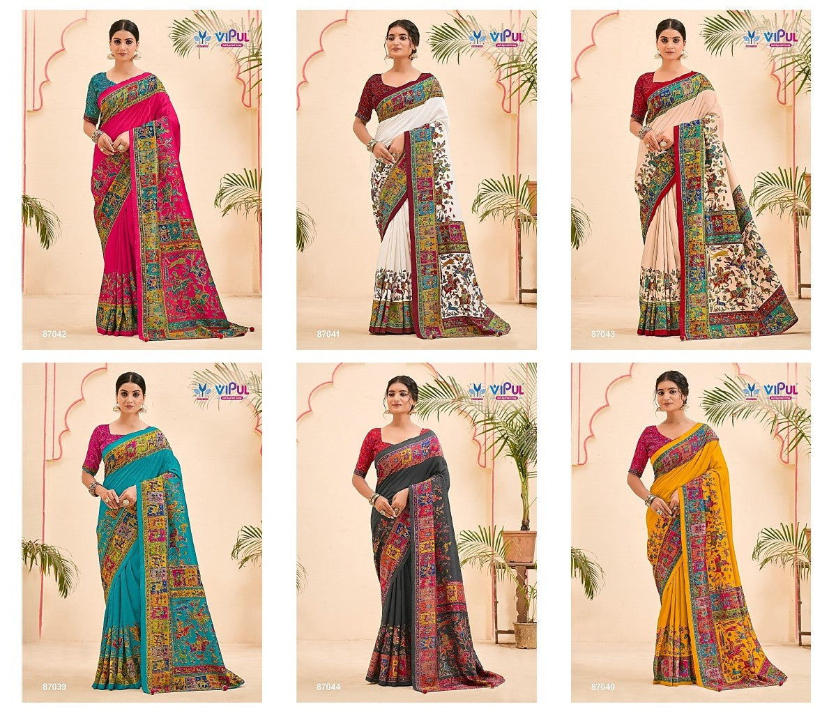 New Ivory Silk Vipul Soft Silk Sarees Exporter India