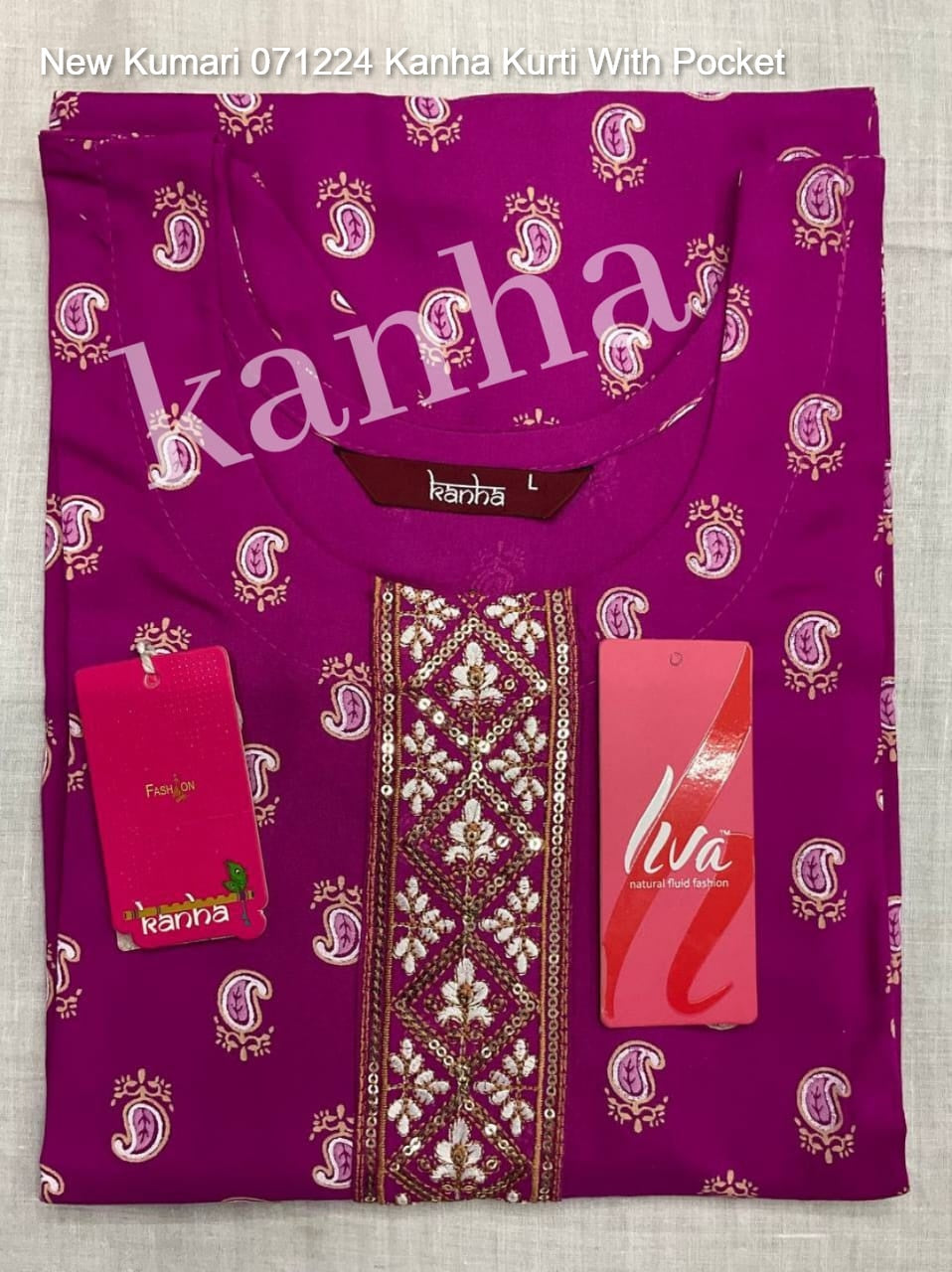 New Kumari 071224 Kanha Heavy Reyon Kurti With Pocket Manufacturer Gujarat