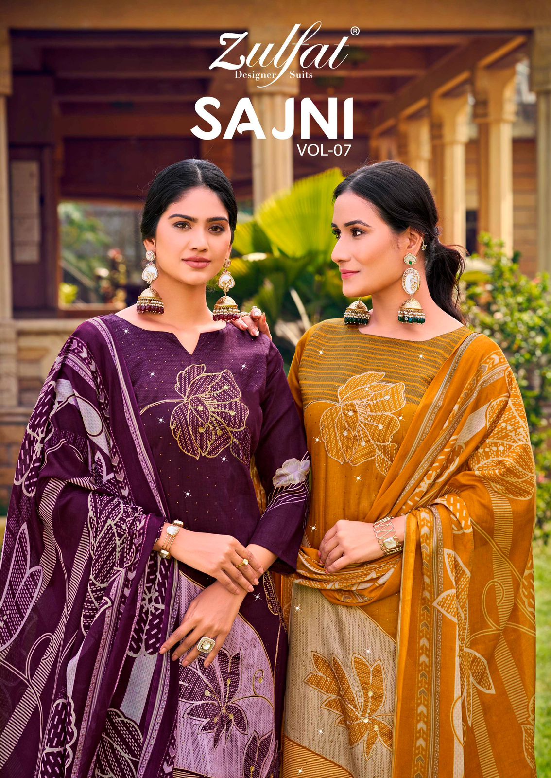 New Sajni Vol 7 Zulfat Designer Pure Jam Karachi Salwar Suits Exporter India