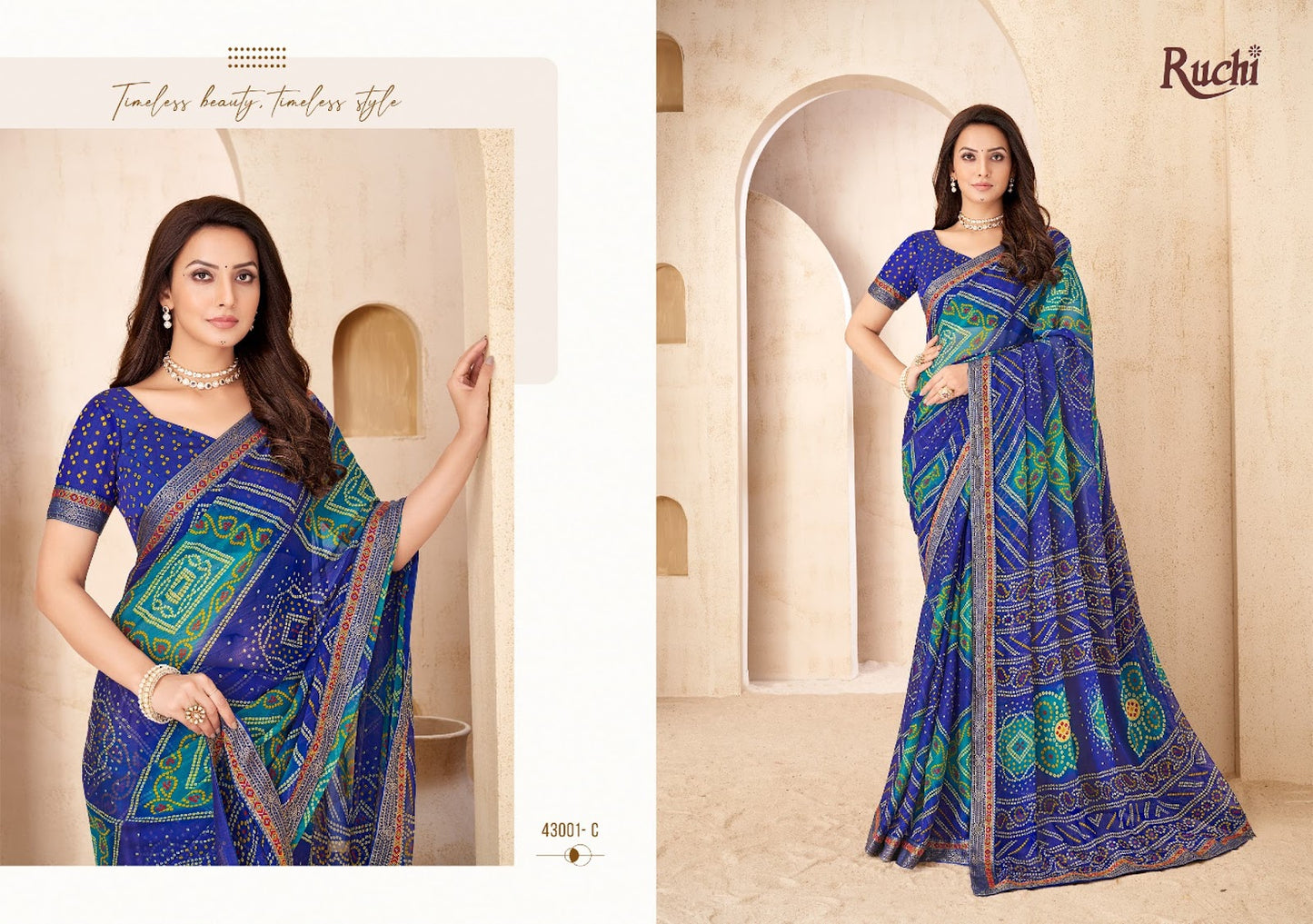 New Savera Ruchi Chiffon Sarees Exporter Ahmedabad