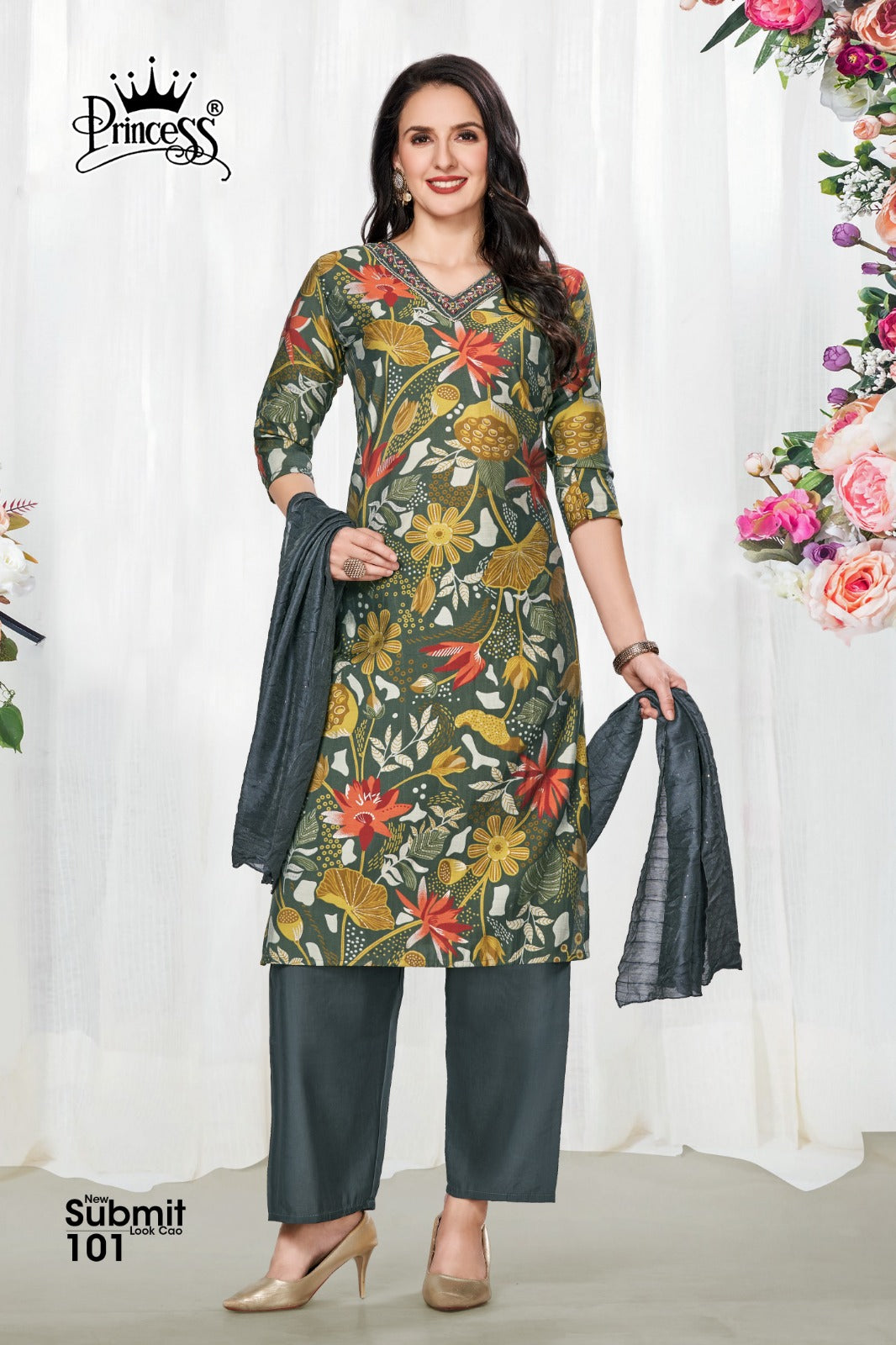 New Submit Look Princess Creation Modal Readymade Pant Style Suits Wholesale